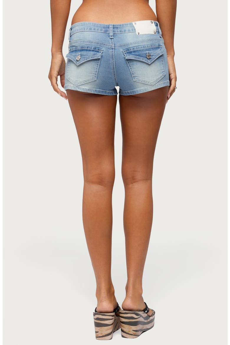 Whitlie Contrast Stitch Denim Shorts, Alternate, color, LIGHT-BLUE-WASHED