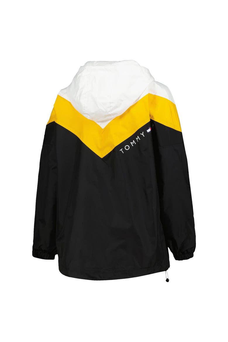 Women's Tommy Hilfiger White/Gold Pittsburgh Steelers Staci Half-Zip Hoodie Windbreaker Jacket, Alternate, color, White