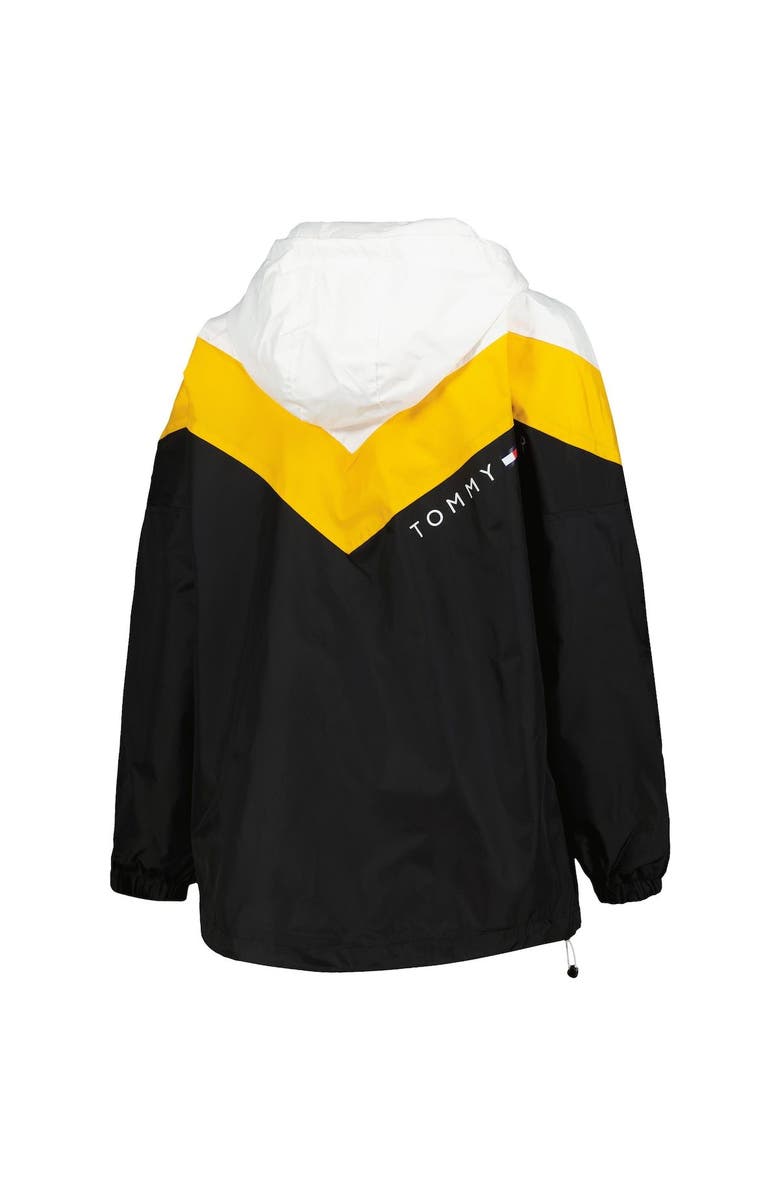 Tommy Hilfiger Women's Tommy Hilfiger White/Gold Pittsburgh Steelers Staci Half-Zip Hoodie Windbreaker Jacket, Alternate, color, White