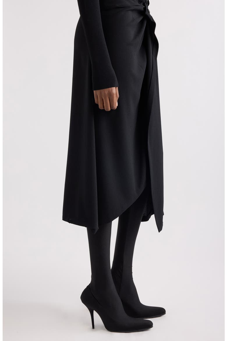 Draped Tailored Crepe Skirt, Alternate, color, 1000 BLACK