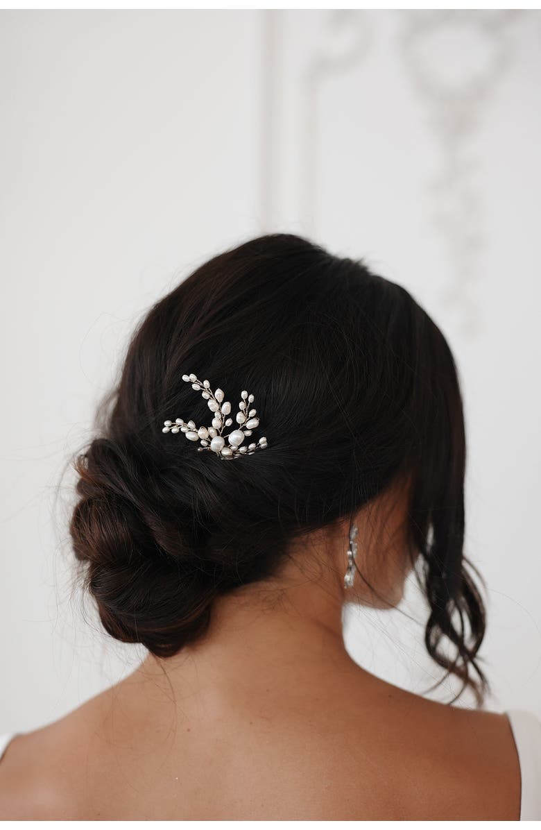 Untamed Petals Poetry Freshwater Pearl Hair Pin, Alternate, color, Gold