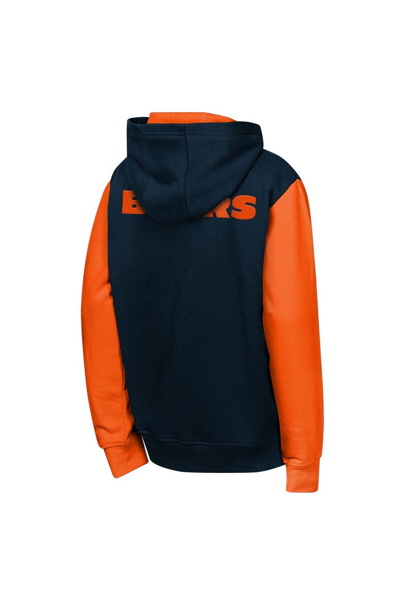 Youth Outerstuff Navy Chicago Bears Stadium Colorblock Full-Zip Hoodie, Alternate, color, Navy