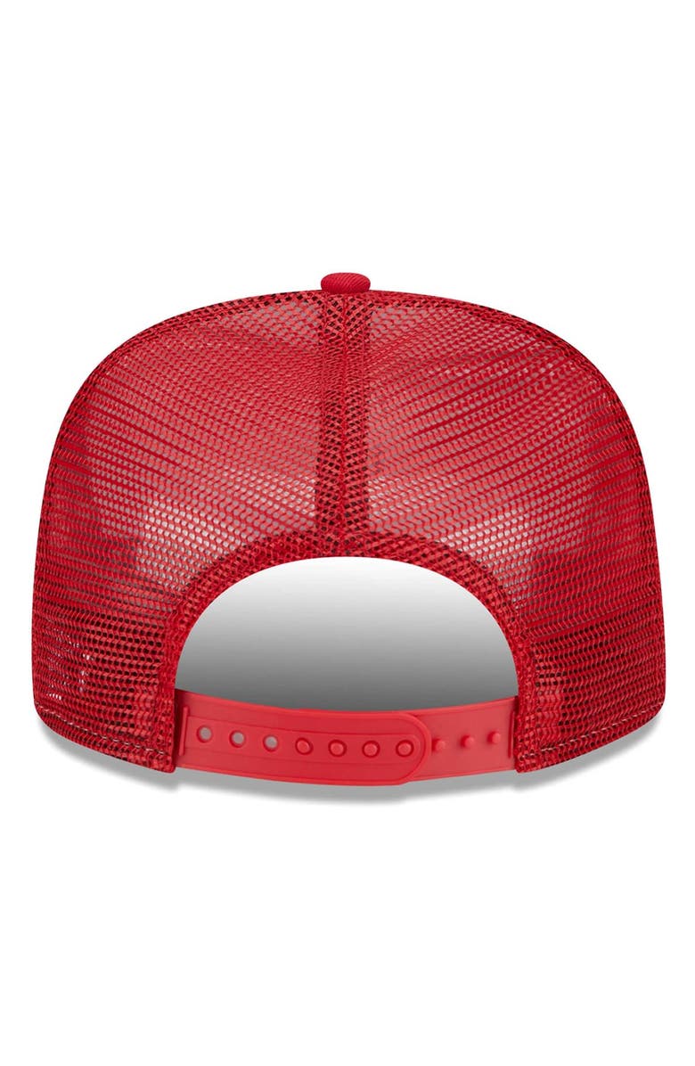 New Era Men's New Era White/Scarlet San Francisco 49ers Banger 9FIFTY Trucker Snapback Hat, Alternate, color, White