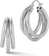 GLAZE JEWELRY Triple Row Hoop Earrings