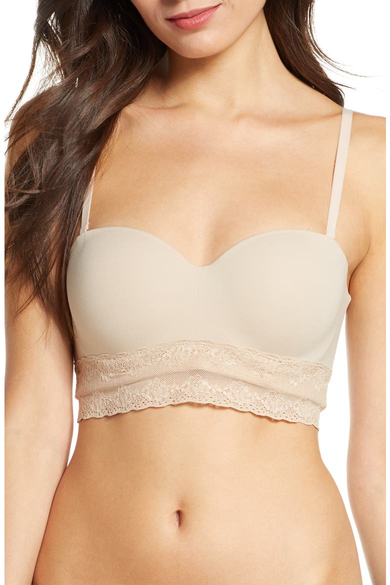 Bliss Perfection Longline Strapless Bra, Alternate, color, CAFE