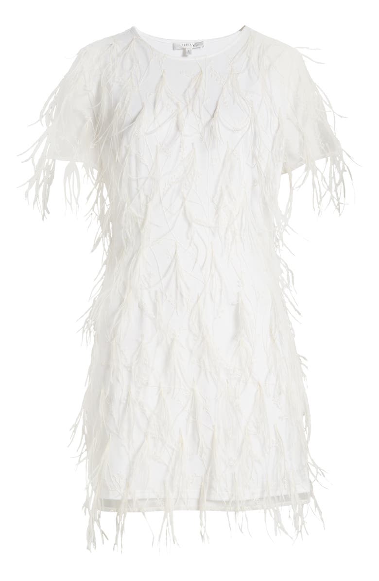 Milly Rana Feather Minidress, Alternate, color, White