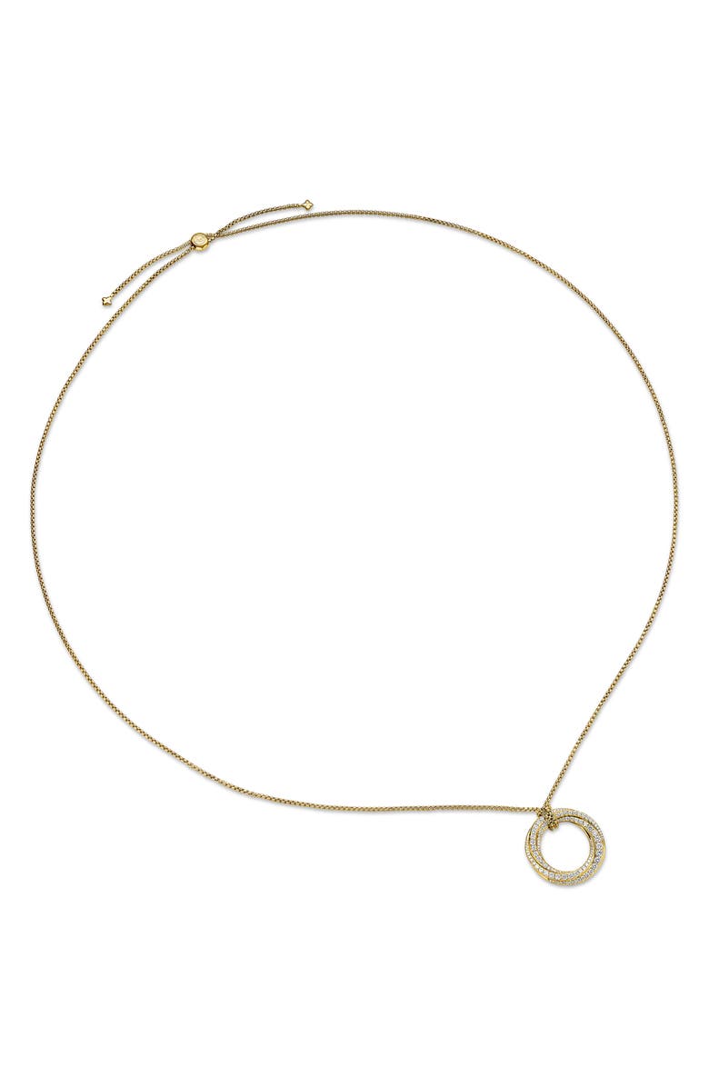 David Yurman Pavé Crossover 18K Gold Pendant Necklace, Alternate, color, 18K Yellow Gold