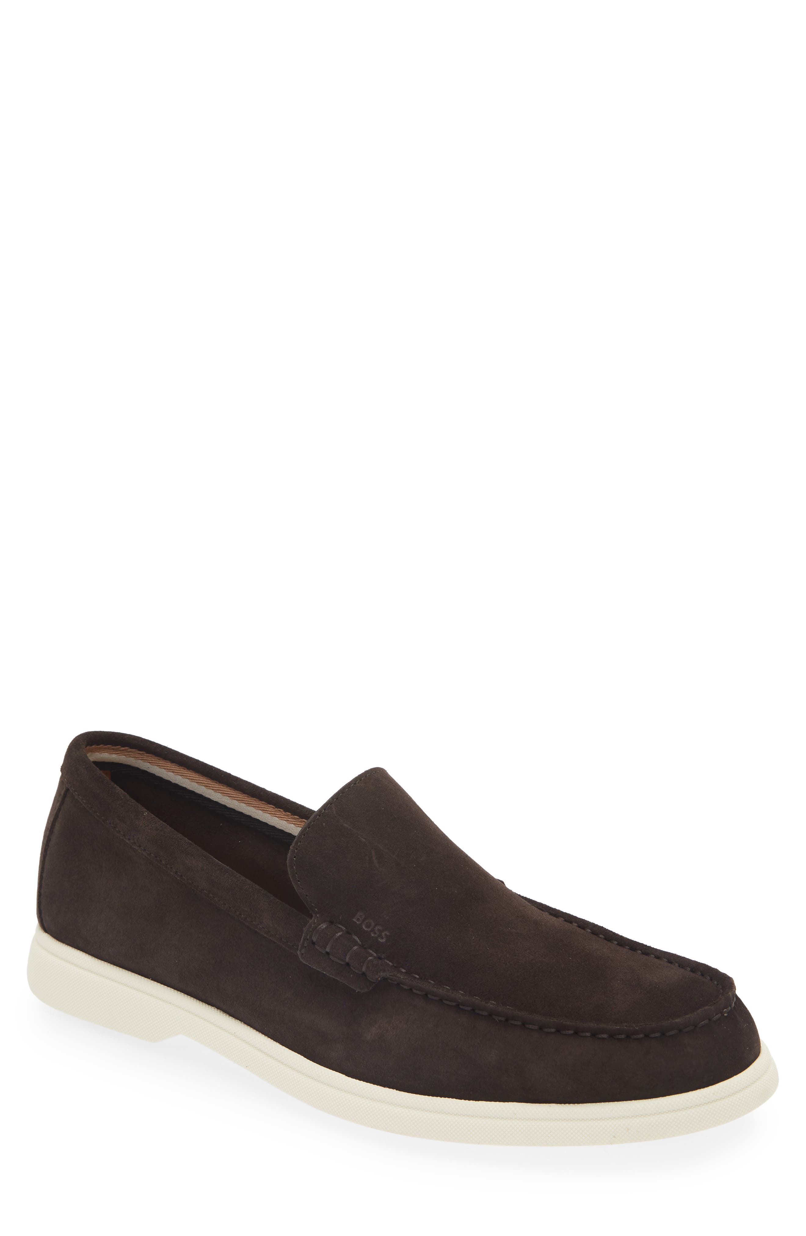 BOSS Sienne Moc Toe Loafer, Main, color, Dark Brown