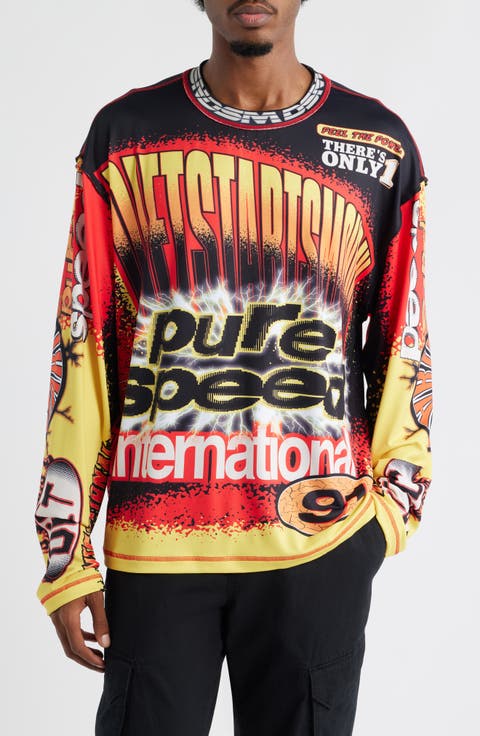 MX Racing Long Sleeve Cotton Graphic Print T-Shirt