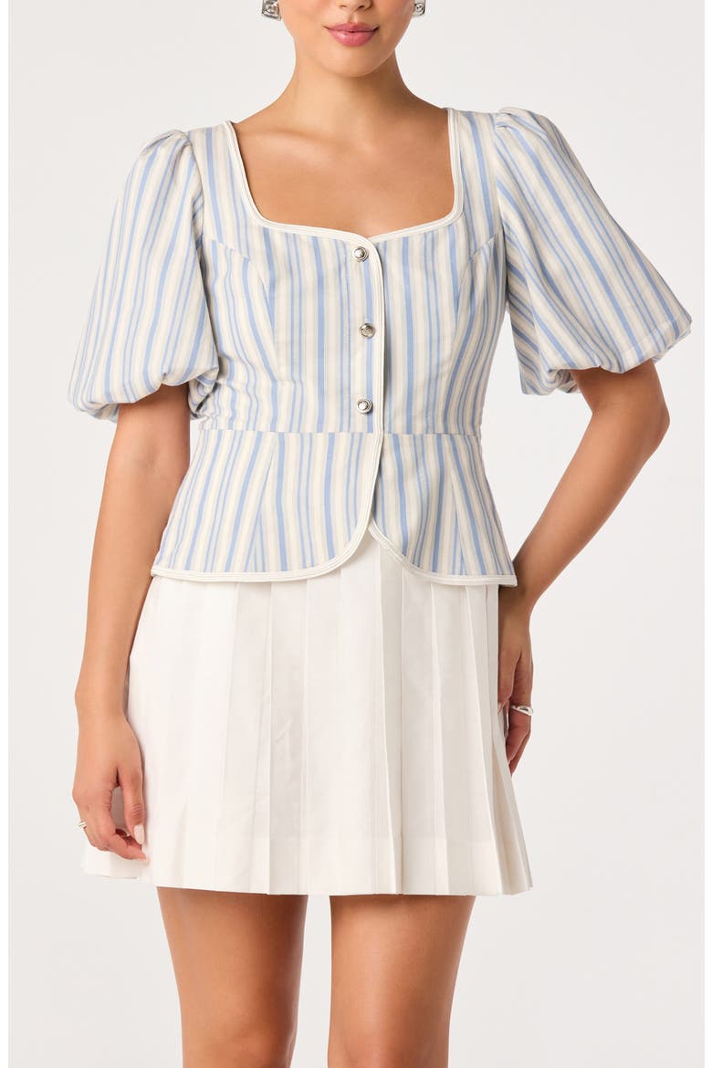 Brigitta Mixed Media Dress, Alternate, color, WHITE BLUE STRIPE