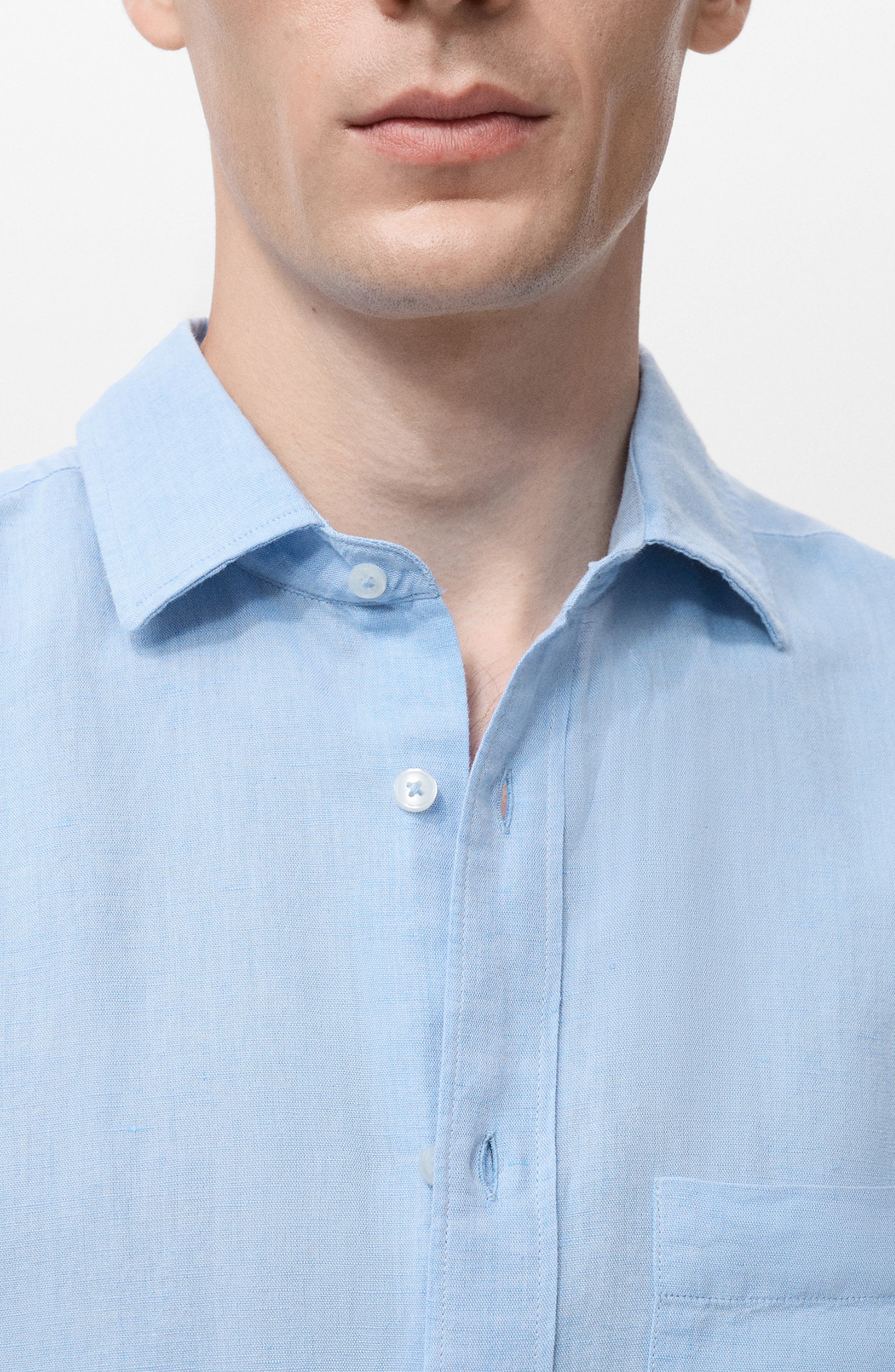 Classic Fit Linen & Cotton Button-Up Shirt - image 2