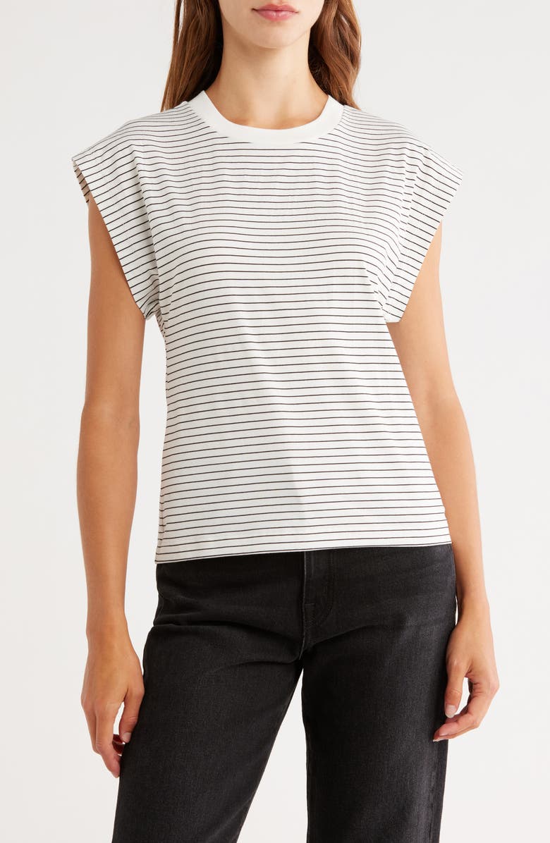 Pistola Marina Stripe Muscle T-Shirt, Main, color, Le Blanc Noir Stripe