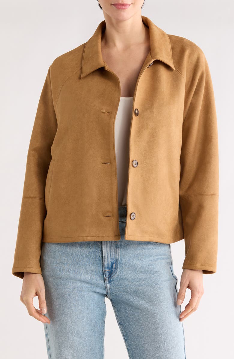 SUNDAY EDITION Faux Suede Jacket, Main, color, Tan