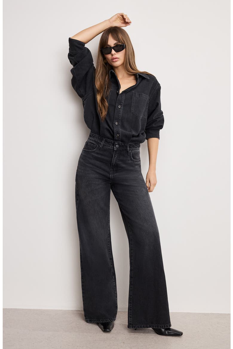 Denim Jumpsuit, Alternate, color, BLACK389
