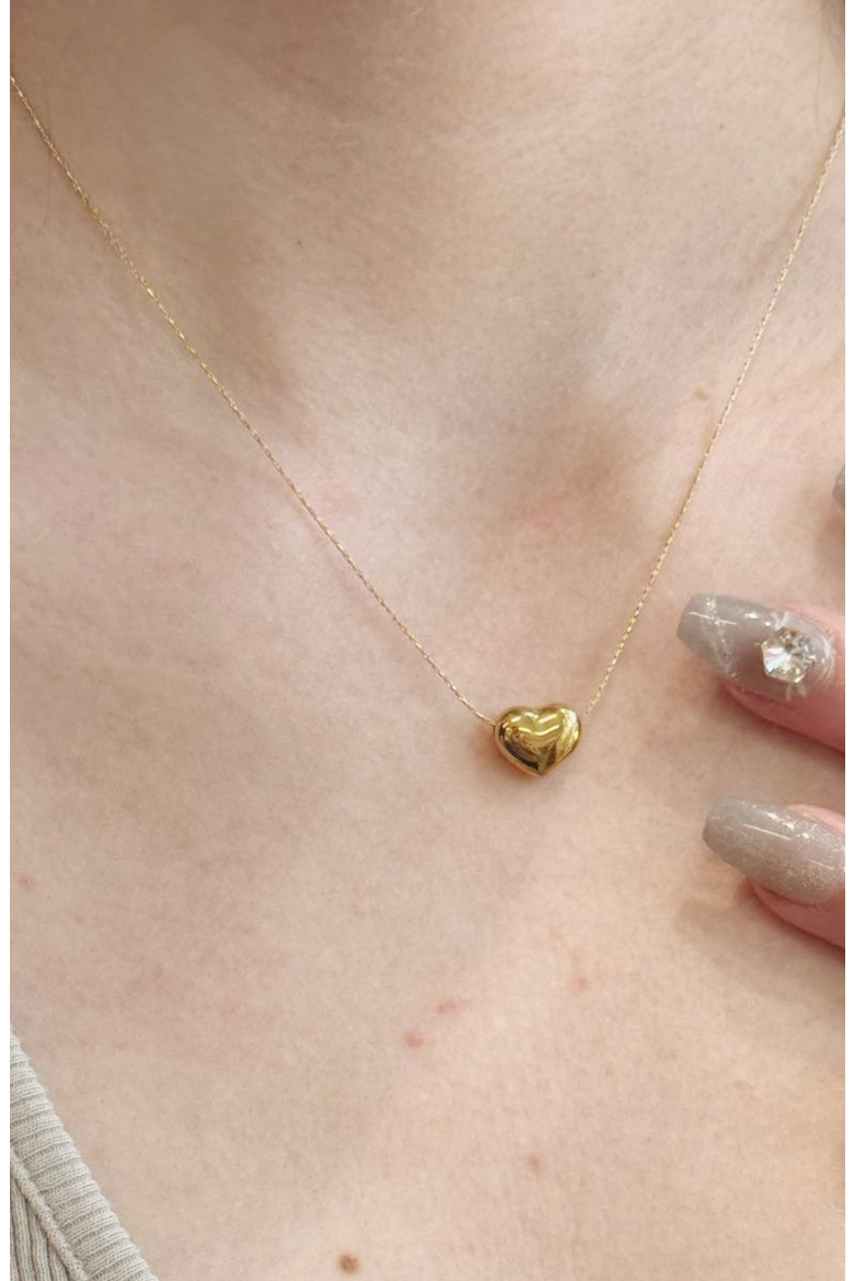 Pebble Heart Necklace, Alternate, color, Gold