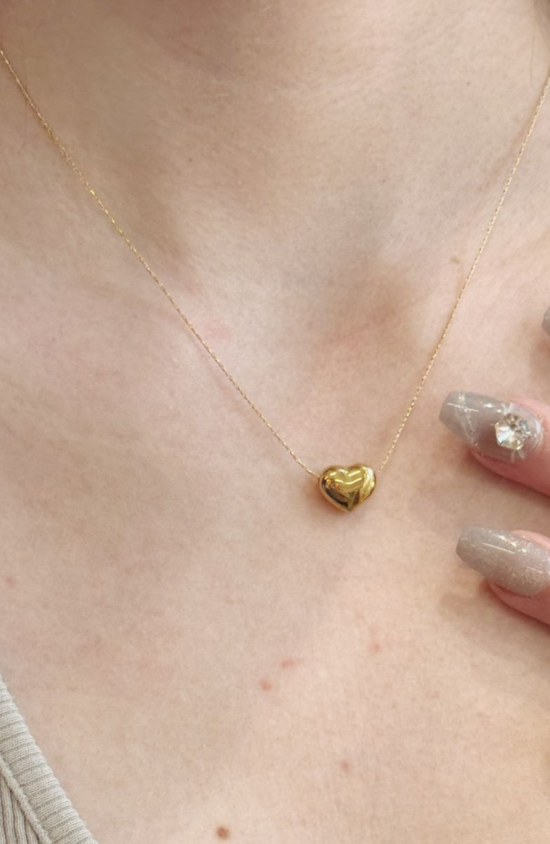 Little Sky Stone Pebble Heart Necklace, Alternate, color, Gold