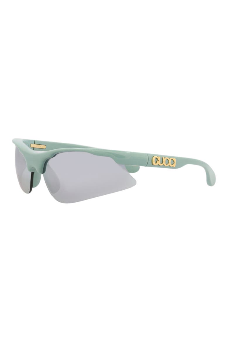 70mm Wrap Sunglasses, Alternate, color, GREEN GREEN SILVER