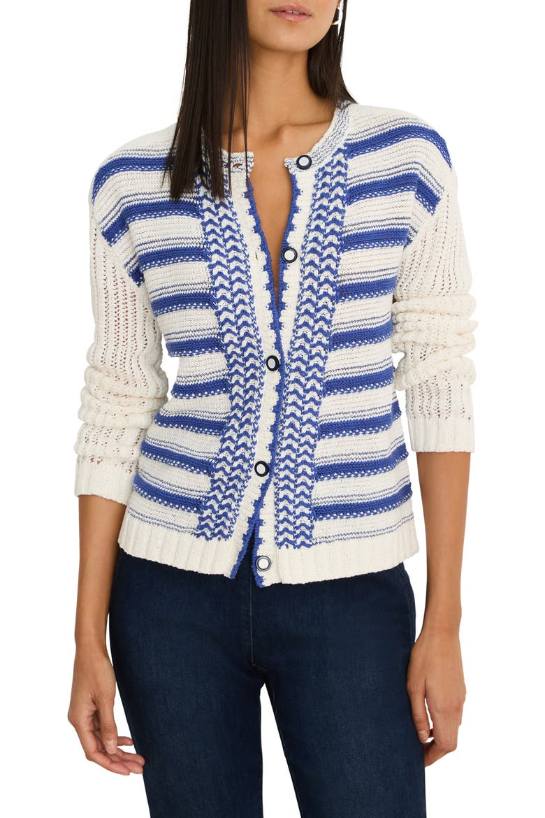 Painted Porcelain Cardigan, Main, color, BLUE MULTI