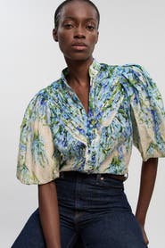Karen Millen Floral Puff Sleeve Blouse