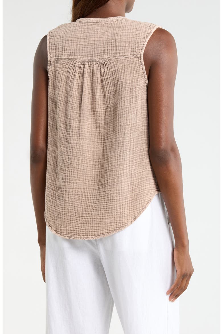 Ava Cotton Gauze Button-Up Tank, Alternate, color, LIGHT WICKER BEIGE