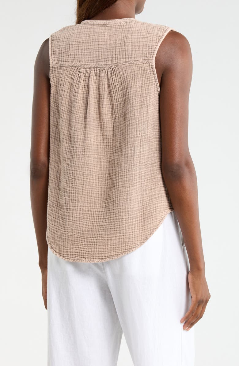 Splendid Ava Cotton Gauze Button-Up Tank, Alternate, color, Light Wicker Beige