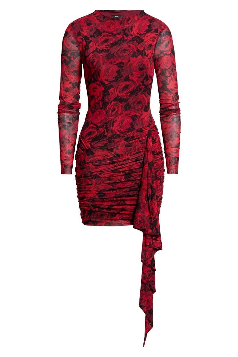 Melise Long Sleeve Floral Print Body-Con Dress, Main, color, ROSE KISSED