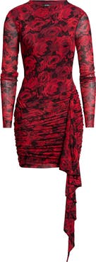 AFRM Melise Long Sleeve Floral Print Body-Con Dress