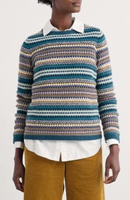 Seasalt Cornwall Percella Cove Fair Isle Merino Wool Blend Sweater