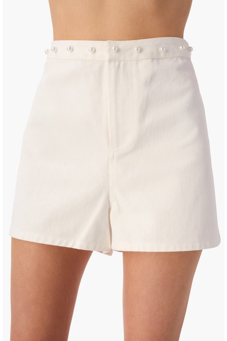Mihal Bull Denim Shorts, Alternate, color, WHITE