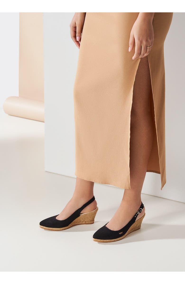 VISCATA Palomera Canvas Espadrille Wedges, Alternate, color, Medium Black