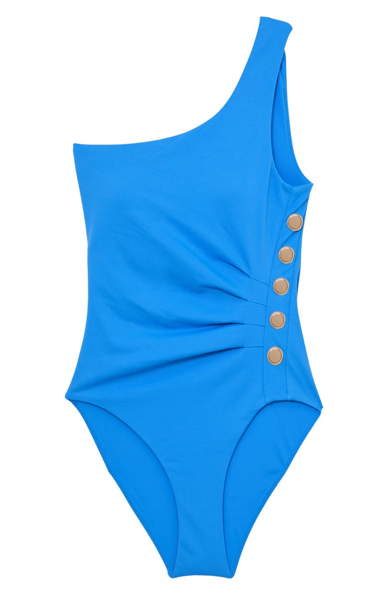 Reiss Palma Pleated One-Shoulder One-Piece Swimsuit, Alternate, color, 