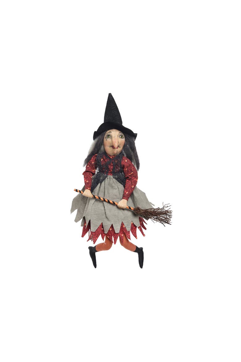Paprika Little Witch Halloween Folk Art Figurine, Main, color, Red