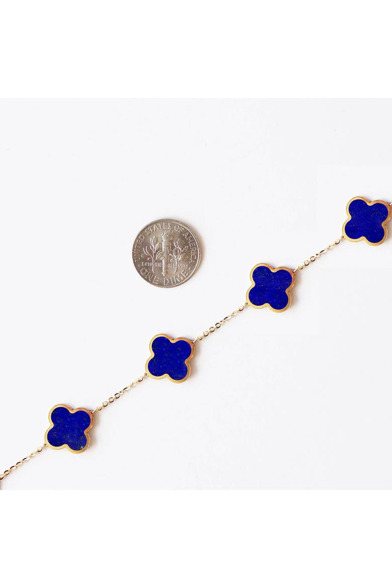 Large Lapis Clover Bracelet, Alternate, color, Lapis