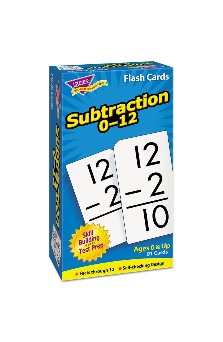 TREND enterprises, Inc. Subtraction 0-12 Skill Drill Flash Cards, Educational, Kids, Main, color, Multicolored