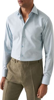 Eton Slim Fit Microprint Cotton Dress Shirt