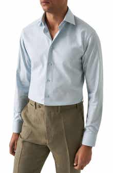 Eton Slim Fit Microprint Cotton Dress Shirt