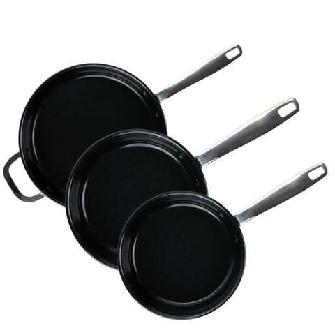 Maestro Nonstick Stainless Steel Frying Pan - 5-Ply 3-Piece Set