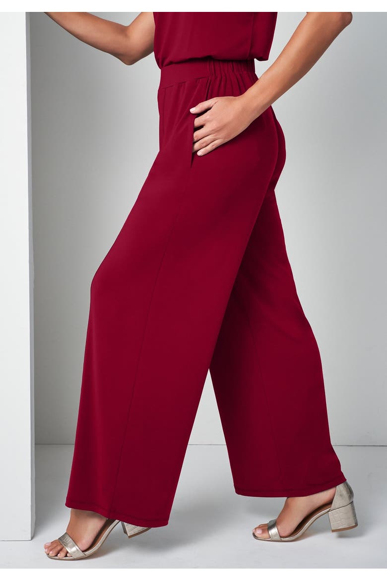 Belted 4 Piece Stretch Knit Wardrober, Alternate, color, RICH BURGUNDY