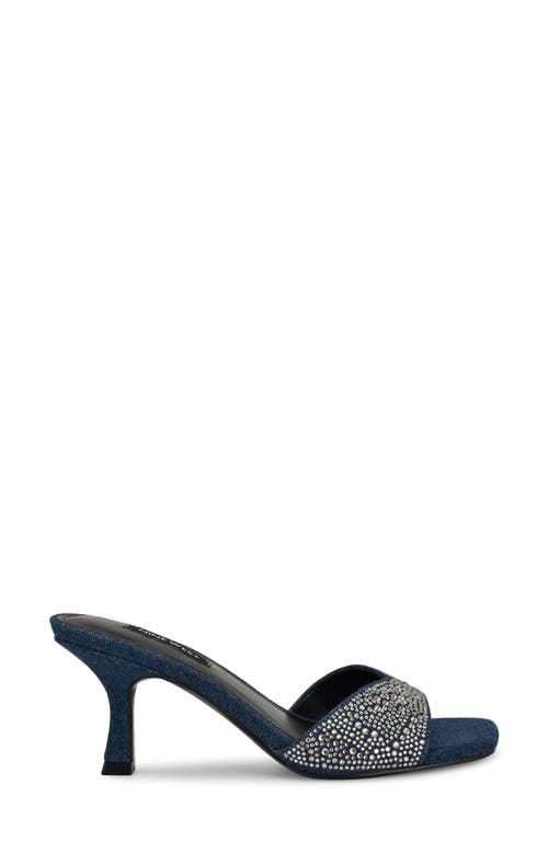 Nine West Women's Rokke Slip-on Tapered Heel Sandals In Dark Blue 400
