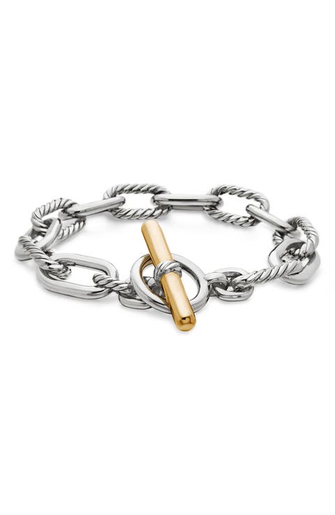 DY Madison® Toggle Chain Bracelet in Sterling Silver with 18K Yellow Gold, 11mm