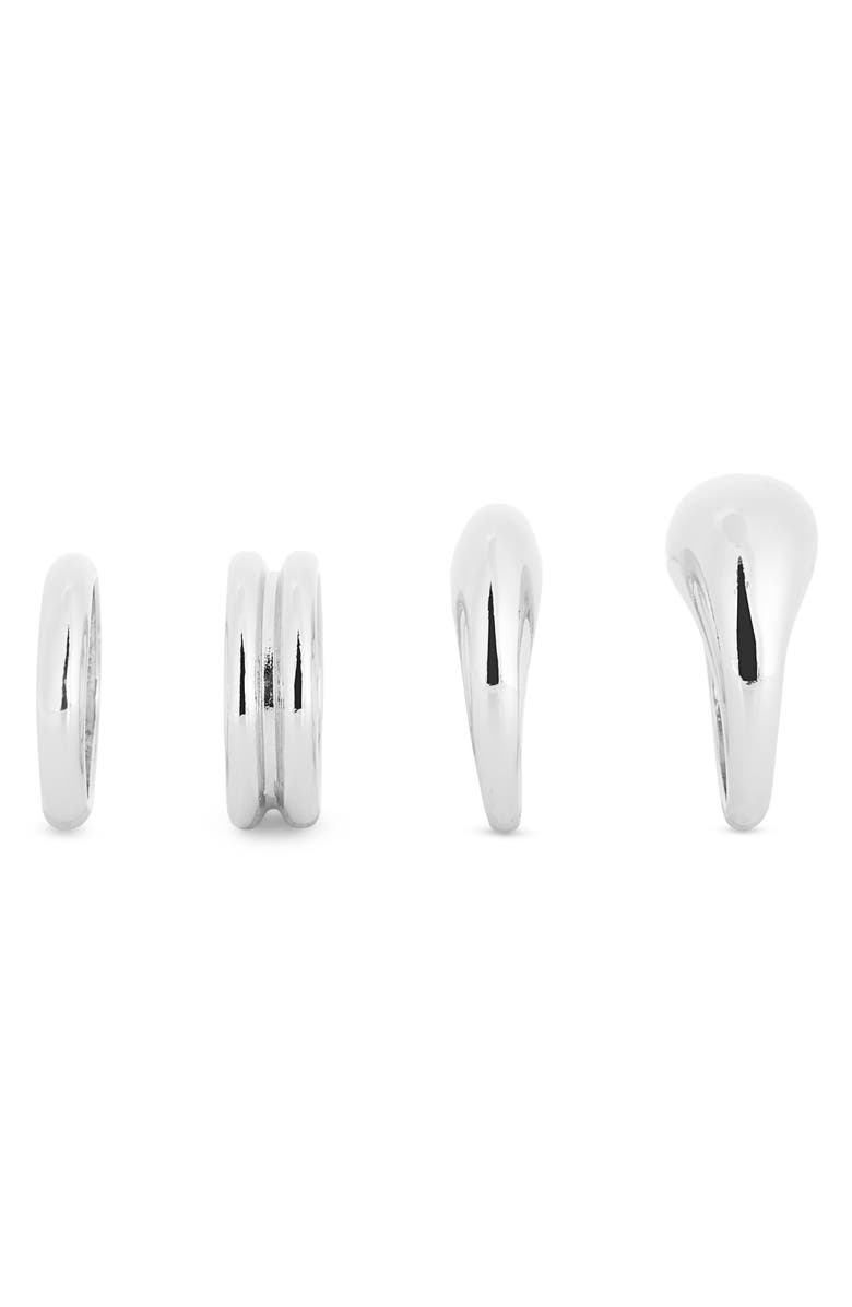Leith 4-Pack Signet Rings, Alternate, color, Silver