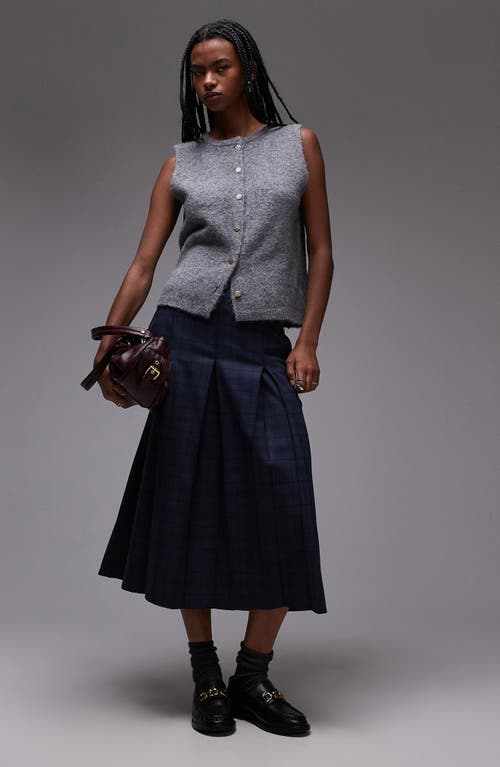 TOPSHOP TOPSHOP HAMMERED BUTTON FRONT SWEATER VEST 