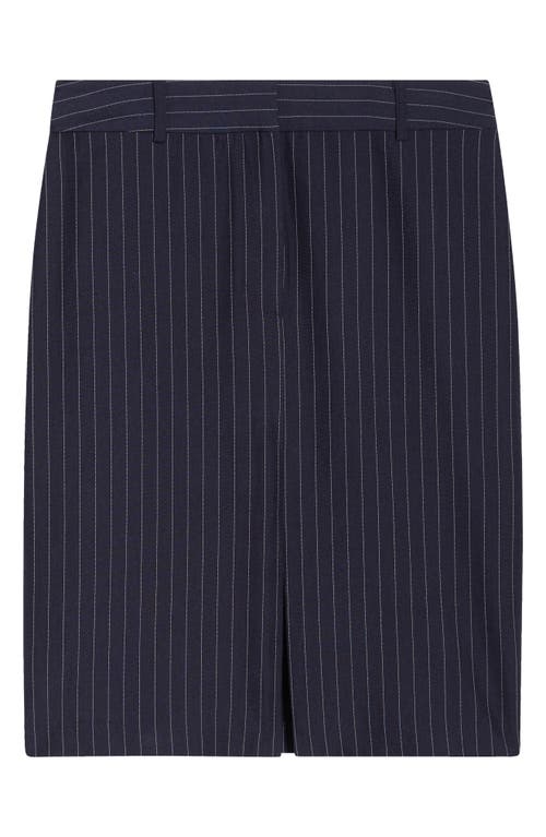 Reformation Audrina Pinstripe Skirt In Blue