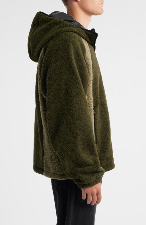 Obey Alta Fleece Hooded Jacket In Green