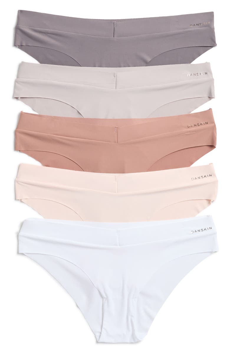 Danskin Lasercut 5-Pack Tangas, Main, color,