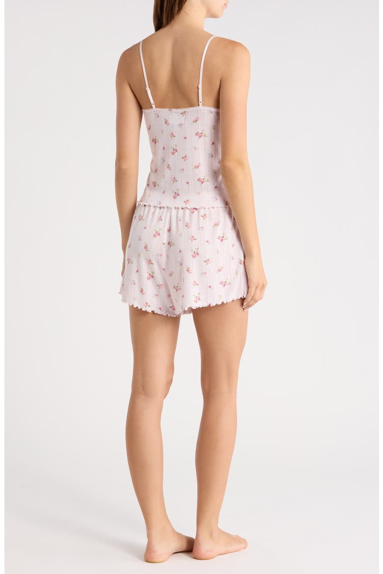 Pretty Pointelle Shortie Pajamas, Alternate, color, PINK- PURPLE SUMMER POSEY