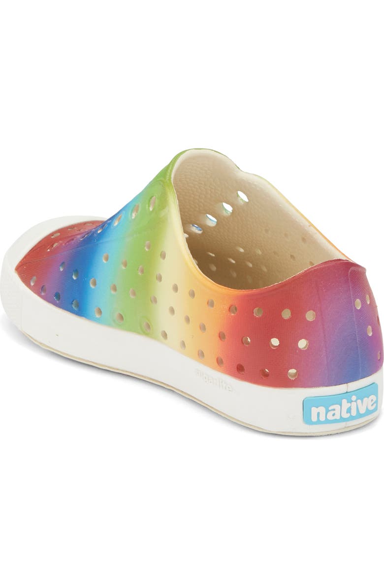 Native Shoes Jefferson Water Friendly Perforated Slip-On, Alternate, color, Shell White/ Rainbow Gradient