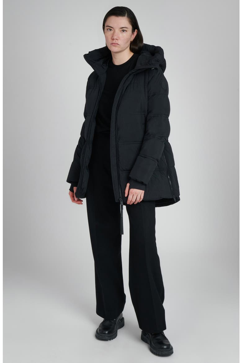 Orva Water Resistant Hooded Down Puffer Jacket, Alternate, color, BLACK