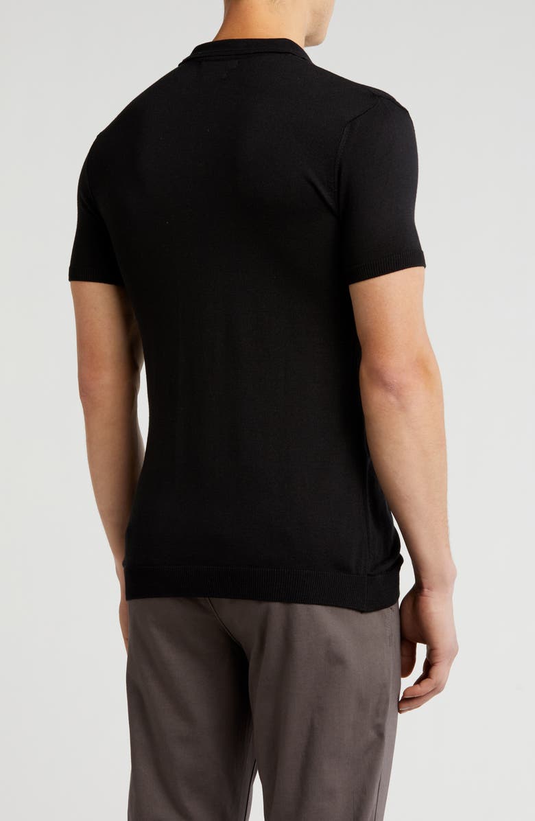 T.R. PREMIUM Textured Sweater Knit Polo, Alternate, color, Black