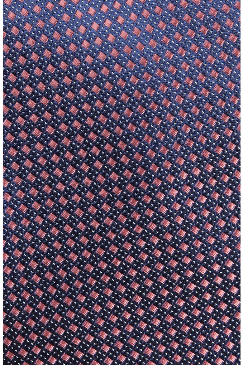 Hudson Mini Grid Silk Tie, Alternate, color, ROSE